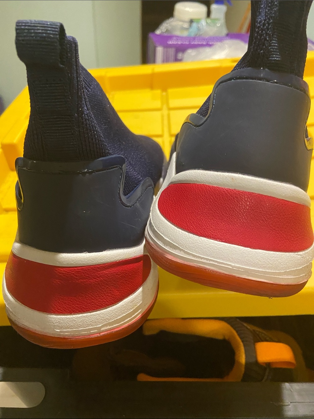 Nautica Men's Navy Knit Slip-On Sock Sneakers with White Branding - Picture 3 of 3